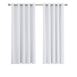 Deconovo Deconovo Thermal Insulated Eyelet Room Darkening Curtains for Bedroom 66 x 54 Inch Silver Grey 2 Panels