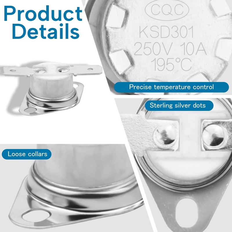 Tumble Dryer Temperature Thermostat Controlled Switch Thermostat Kit For Hotpoint,