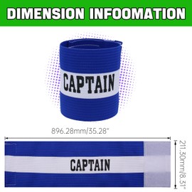 Qimoo 6Pcs Blue Youth Captain Armband for Soccer Training, Adults & Youths Arm Band Elastic Captain Armbands Adjustable Soccer Basketball Player Captain Arm Band