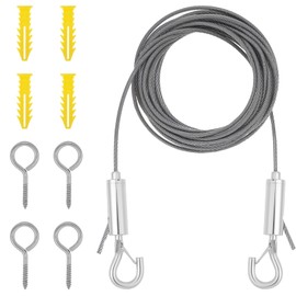 Picture Hanging Wire Adjustable Wire for Hanging Heavy Mirror 5m x 2mm Mirror Frame Hangings Kit with D Ring 4 Expansion Screws 4 Pcs Screws Self Tapping Eye Heavy Duty Stainless Steel Rope for Lamps