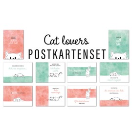 Him & I® Postcard Set Life, Love, Friendship, Motivation, Adventure, Travel, Hiking, Travel, Funny – High-Quality Cards with Sayings and Quotes – Gift and Decoration Idea – Postcrossing – Inspirational Sayings Cards with Motif, Cat Lovers Postcard Set