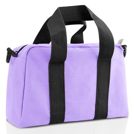 Small Tool Bag, Canvas Tool Storage Bag, Large Capacity Multipurpose Zipper Soft Tote Organizer Pouch for Electrician, Plumbing, Gardening,Tools Bags for Men (Purple, 14 Inch)