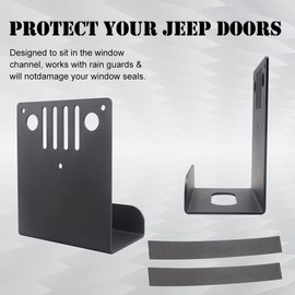 Samman Door Hanger Removable Wall-Mounted Door orage Rack Bracket Heavy Duty Door Hanger Bracket patible with Wrangler 1956-2020 CJ YJ TJ LJ JK JKU JL & 2021 Gladiator JT 2 Pack, black