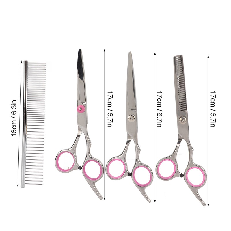 Pet Rabbit Grooming Scissors Stainless Steel Round Tip 4 in