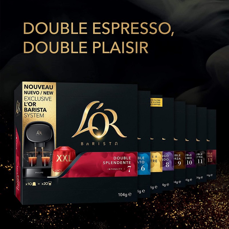 L’OR BARISTA Double Splendente XXL Aluminium Coffee Capsules (5 X