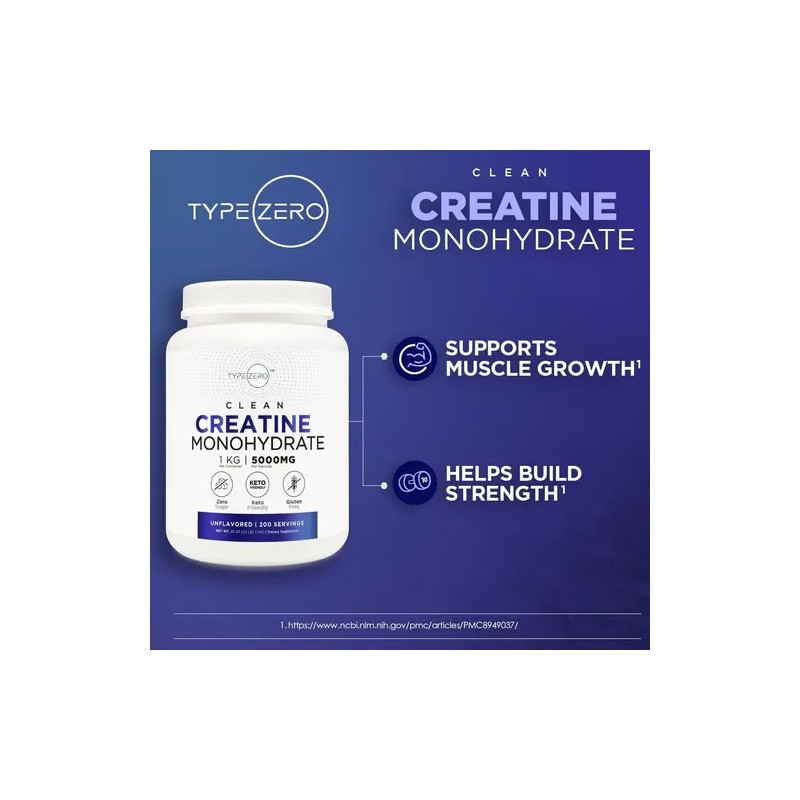 Type Zero Creatina Monohidratada 1 Kg Sin Sabor Micronizada