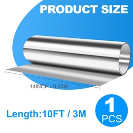 Tottist Aluminum Roof Flashing Roll - 14" x 10' for Sealing Windows, Doors, Siding & Roofing Ideal for Moss & Mildew Prevention