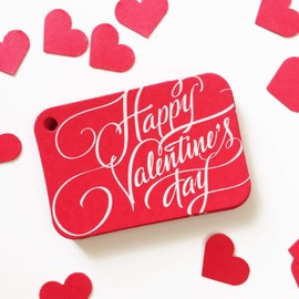 36 Red Valentine Gift Tags. Happy Valentine's Day Gift Wrap Tags (RR-326-RD)
