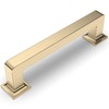Amerdeco 10 Pack Brushed Brass Cabinet Pulls 3 Inch(76MM) Hole