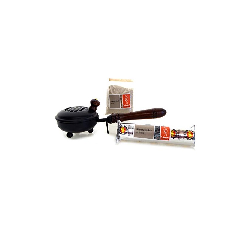 Fumaga - Small Muck Incense Pan with Wooden Handle Including