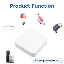 Smart Home Gateway: Connection Device for All Großcat Bluetooth Recessed Spotlights, with Free App and Voice Control via Alexa, Supports 2.4G Wi-Fi, Zigbee, Bluetooth, Google, Apple HomeKit