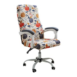 FORCHEER Large Computer Chair Cover Floral Stretchable Office Chair Covers for Armchair Desk Chair Slip Cover 1 Piece Washable