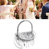 Wedding Flower Girl Basket Silver Hand Flower Basket Romantic Rhinestone