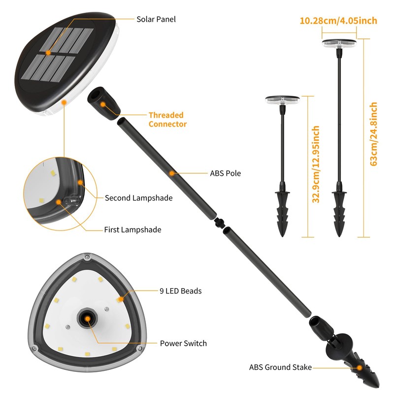 Solar Pathway Lights Outdoor, 4 Pack Solar Powered Garden Lights