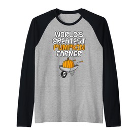 World's Greatest Pumpkin Farmer, Fall Wheelbarrow Autumn Raglan Baseball Tee