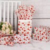 Bolsome 100 Sheets Red Poppy Flower Tissue Paper Watercolor Red