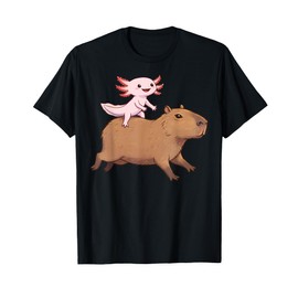 Funny Kawaii Axolotl and Capybara Lover Kids Girls Men Women T-Shirt