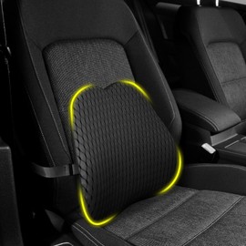 HEYOUTH Lumbar Cushion Car, Back Cushion, Office Chair, Memory Foam Support Cushion for Lower Back, Lumbar Support Car, for Car Seats, Office Chair, Wheelchair, for a Comfortable Sitting Posture