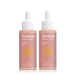 Sunless Tanning Drops for Face & Body – Natural Melanin-Boosting Bronzing Drops, Hydrating Self Tanner for All Skin Types.Enhance Your Natural Skin Tone,Deeply Moisturizes Skin. (2pc)