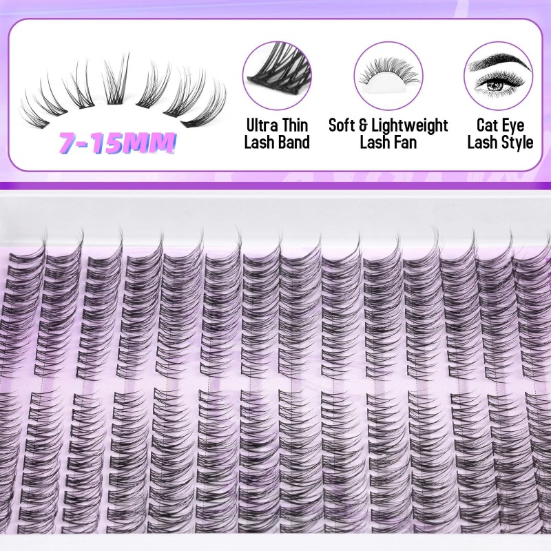 Wispy Lash Extension Kit Natural Lash Clusters Kit DIY Eyelash