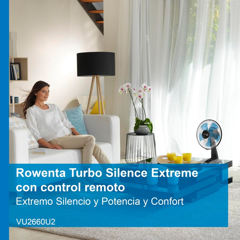 Rowenta, Desk Fan, Turbo Silence Table Fan with Remote, 18