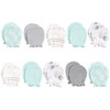 Hudson Baby baby girls Cotton Scratch Mittens, Gray Elephant, 0-6