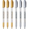 MyLifeUNIT Metallic Marker Pens, 6-Pack Metallic Gold Silver Permanent Markers,