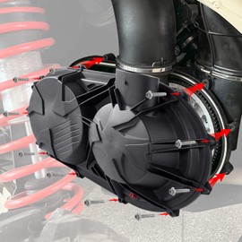 CUSAUTV X3 Outer Back Plate Clutch Cover CVT Air Guide Clutch Housing Belt Cover Compatible with Can-Am Maverick X3 XDS XRS 2017-2025,Outer Variator Cover Replace #420212508