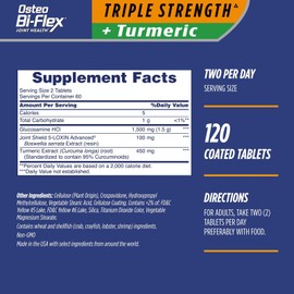 Osteo Bi Flex Triple Strength Glucosamine Turmeric Joint Supplements 120 Count