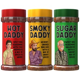 Pelto BBQ Rub Dad Gift Set - Sugar Daddy, Hot Daddy, Smoky Daddy. Barbecue Seasoning, Valentines Day Gift for Him Fathers Day Dad Gifts Christmas Stocking Stuffers for Dads Birthday Gifts for Men