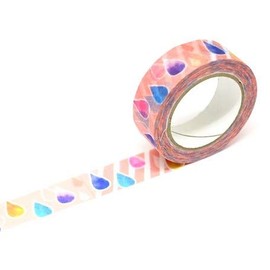 Rain & Umbrella - Kamiiso Saien Washi Tape Set 15mm Masking Tape for Scrapbook Journaling Craft DIY