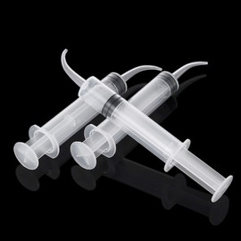8 Pcs Dental Irrigation Syringe with Curved Tip Tooth Whitening Oral Health Care Dental Instrument