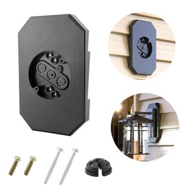 Ygapuzi Vinyl Siding Lamp Mounting Blocks, 8141DBL Outdoor Siding Light Mounting Plate Kit with Buit-in Electrical Box for 1/2 inch Lap Double and 4 inch Vertical Double Siding Lap (Black)