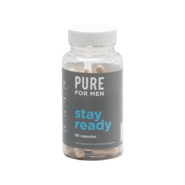 Pure for Men Original Cleanliness Stay Ready Fiber Supplement, 60 Vegan Capsules, Helps Promote Digestive Regularity. Psyllium Husk, Chia Seeds, Oat Fibre, Proprietary Formula
