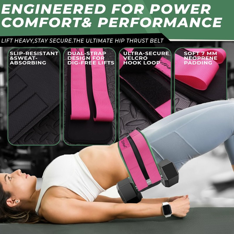 Hip Thrust Barbell Pad Belt for Gym, Fitness Booty Support