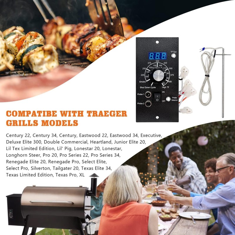 Upgraded Digital Thermostat Controller Kit Replacement for Traeger Wood Pellet