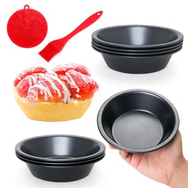 Quyimy 8 Pack Mini Pie Pans, 5 Inch Mini Pie Tins Reusable Round Small Pie Pans, Carbon Steel Mini Tart Pan Nonstick Round Small Pie Tins for Baking Dessert, Fruit Pie and Meat Pie
