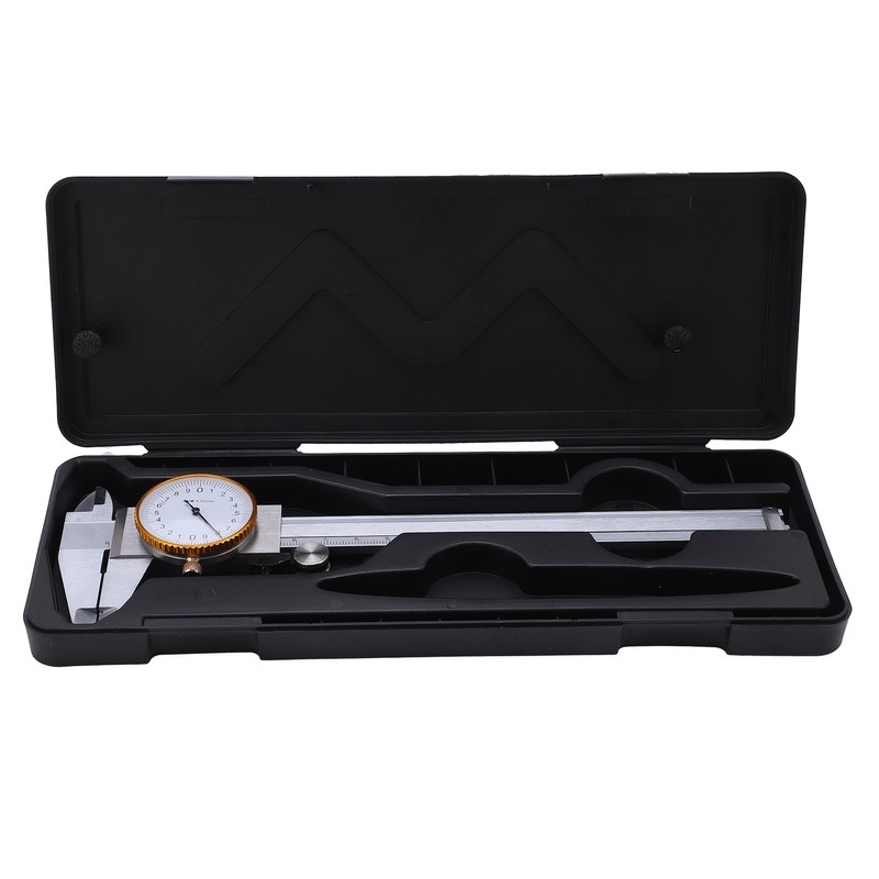 0150mm Dial Caliper Steel ShockProof Adjustable Vernier Caliper with Depth
