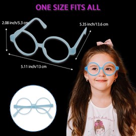 10 Pack Neon Glow Glasses, Glow in the Dark Glasses Bulk for Birthday Wedding Neon Party Decorations (Round Frame)