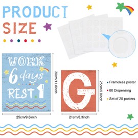 20 Pieces Ten Commandments Poster for Kids Christian Bible Verse Poster Inspirational Religious Scripture Wall Poster for Classroom Church Sunday School Christian Scripture Home Decor (Bright Base)