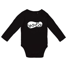 huuraa Baby Body YOLO you only live once Geschenk Unisex Langarm Strampler Black Größe 62 Bio Baumwolle Fairtrade YOLO Babykleidung