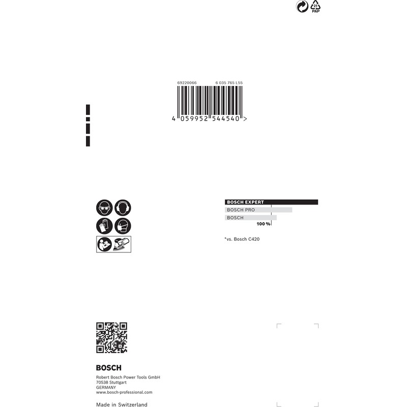 Bosch 10x EXPERT C470 Sandpaper (for Paint on wood, Hardwood,