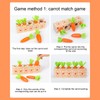 Wooden Pull Carrot Game Number Fine Motor Skill Toy Matching