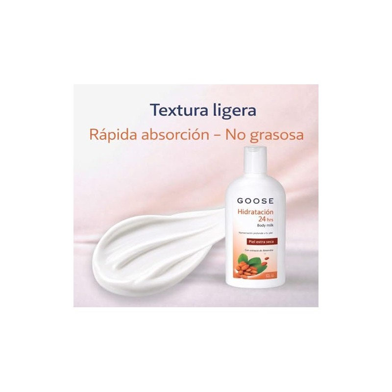GOOSE Crema Corporal Hidratante 500 ml con Almendra – Nutrición
