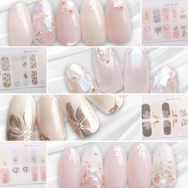 COLORBIRD Nail Seal, Spring and Summer A, Just Paste Manicure, Cute, Flowers, Sheer, Foil, Pearl Parts (CCL377, CCL378, CCL379, CCL380)
