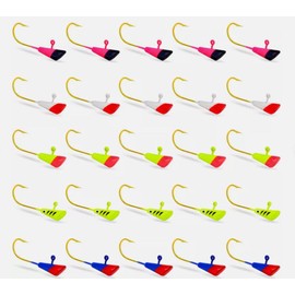 KTGCOZS Pack of 25 Shad Dart Jig Heads Fishing Hooks Crappie Panfish Bass Lures 1/32 1/14oz 1/8oz Painted Shad Dart Jig Heads Fishing Hooks Crappie Panfish Bass Lures Bait (3.5g 1/8oz 25pcs)