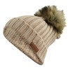Colette Beige Women's Winter Hat with Glitter | Handmade Pompom