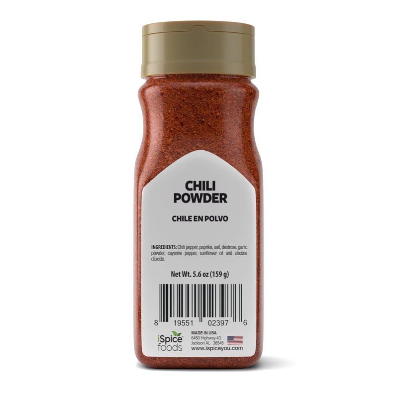 iSpice PREMIUM CHILI POWDER| Pure and Fresh |Essential Kitchen Spice|5.6oz