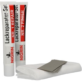 NIGRIN Performance Lackreparatur-Set, Kratzer Entferner, 1x Repair-Politur, 1x Finnish-Politur, 4x Profi –Schleifpapier, für leichte, mittlere und schwere Kratzer im Autolack