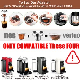 Sesama Reusable Coffee Pods Adapter Stainless Steel Converter Holder Compatible with Nespresso Vertuo ENV135 GCA1 Machine Brewing Espresso Original line Coffee Flavor, Sliver